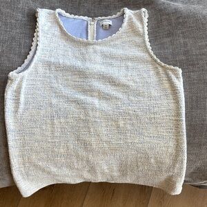 J. Crew Ivory Textured Sleeveless Top